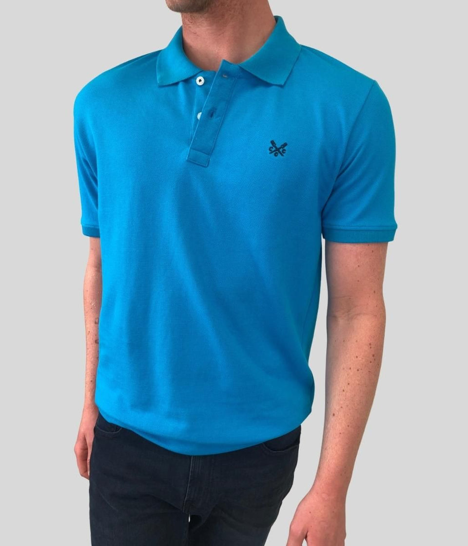 Turquoise Men's Cotton Polo Shirt