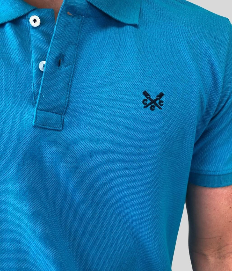 Turquoise Men's Cotton Polo Shirt