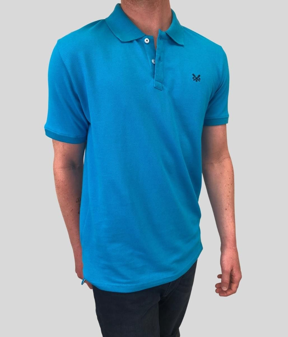 Turquoise Men's Cotton Polo Shirt