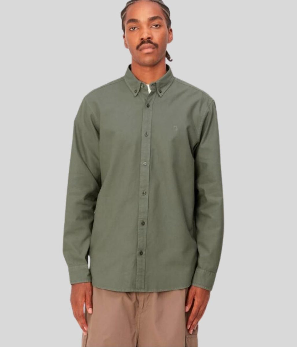 Smoke Green Bolton Cotton Shirt