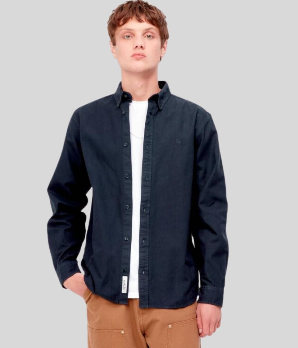 Navy Bolton Cotton Shirt