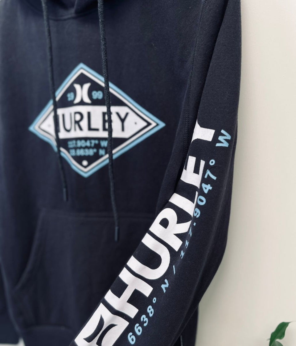 Navy Hurley Diamond Logo Hoodie