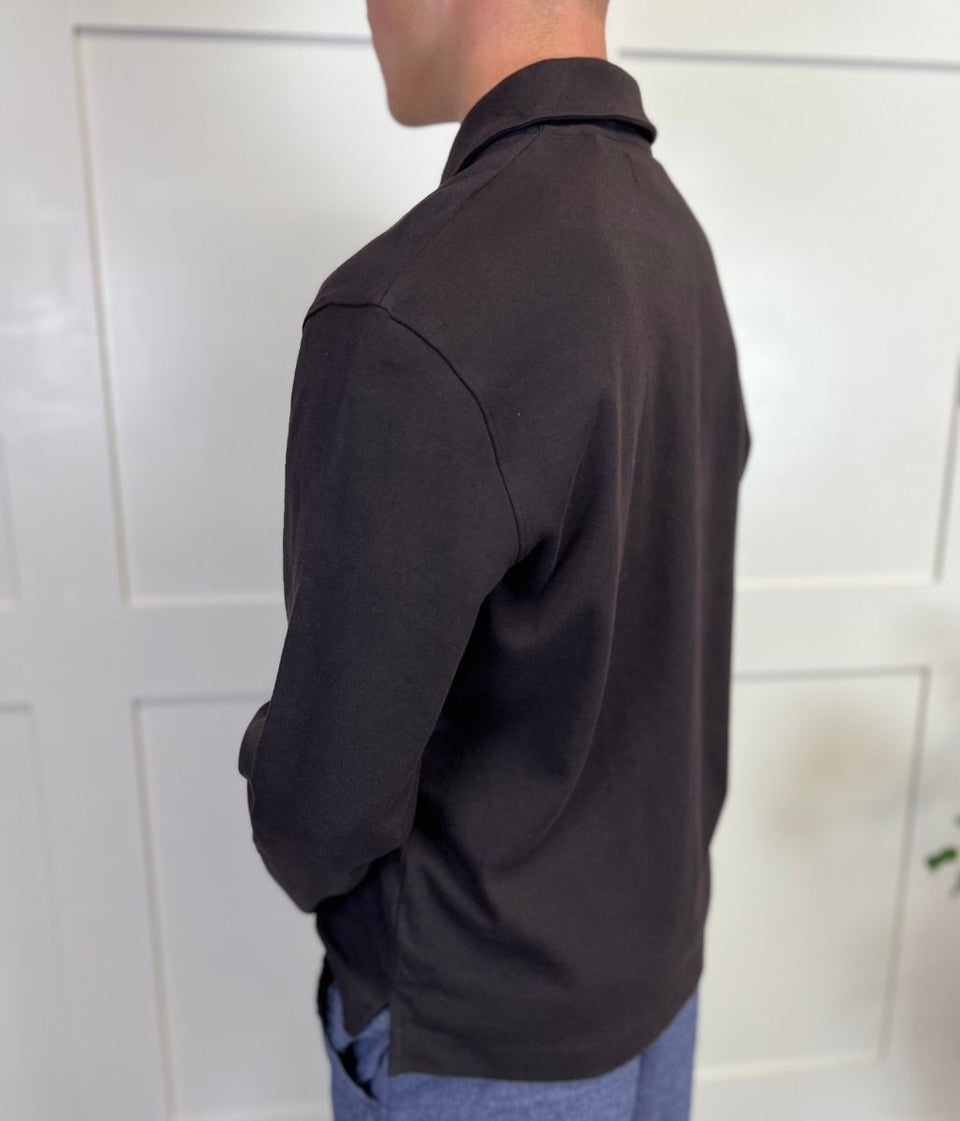 Dark Brown Mens 1/4 Zip Sweatshirt