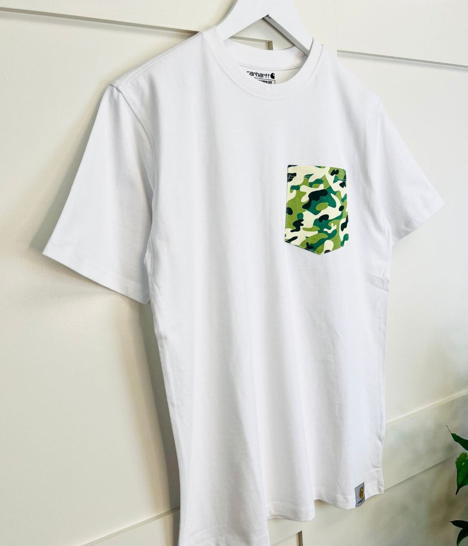 White Camo Pocket Cotton T-Shirt