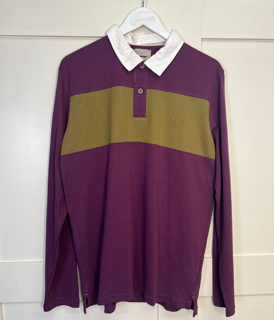 Mens Colourblock Cotton Rugby Top