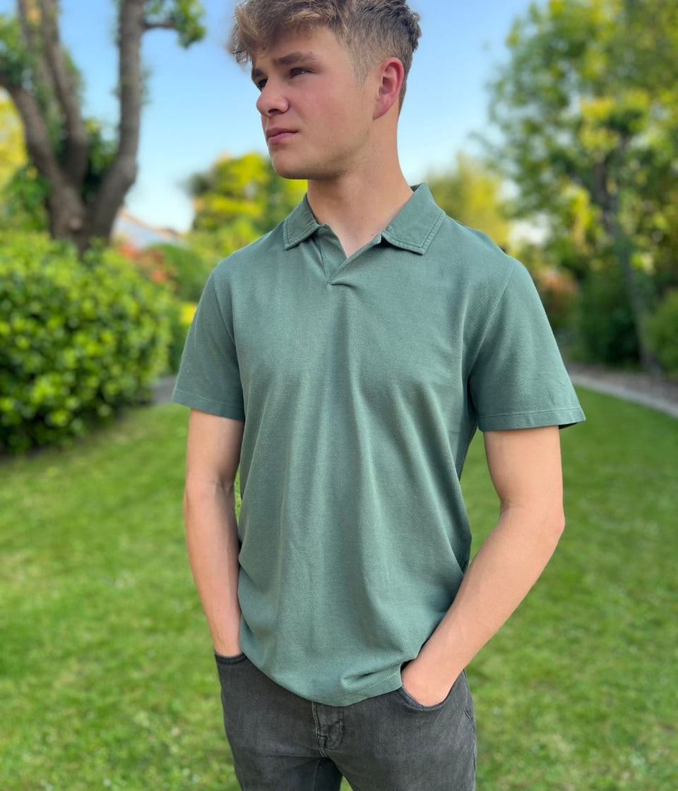 Green Ex Seasalt Treve Organic Cotton Polo Shirt