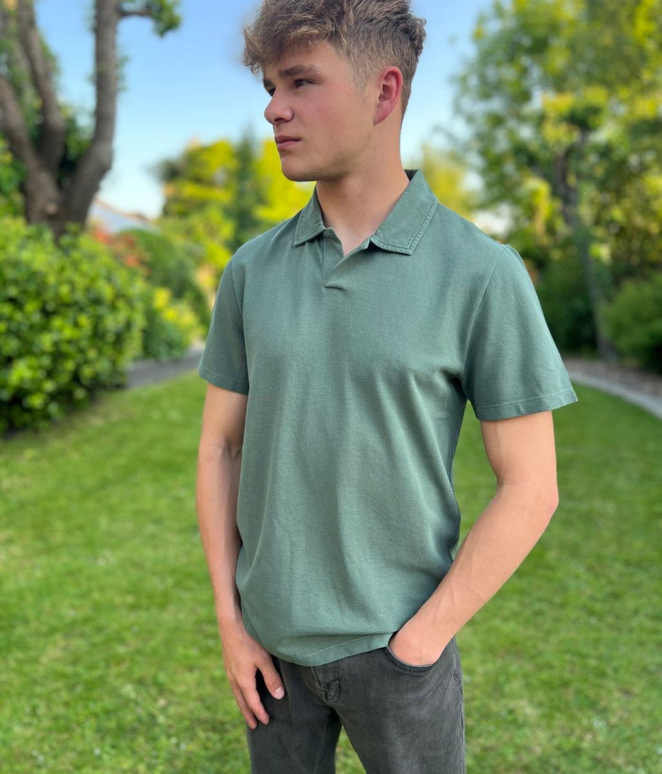 Green Ex Seasalt Treve Organic Cotton Polo Shirt