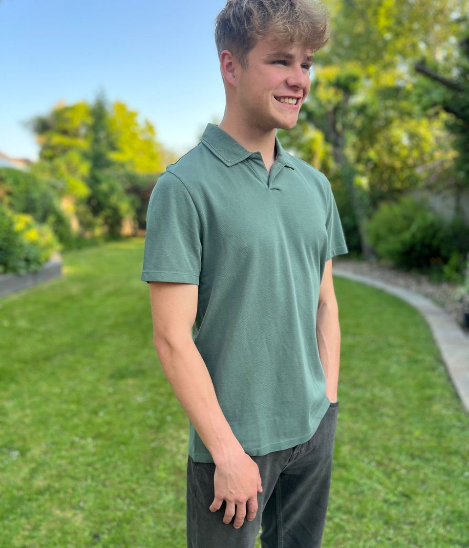 Green Ex Seasalt Treve Organic Cotton Polo Shirt