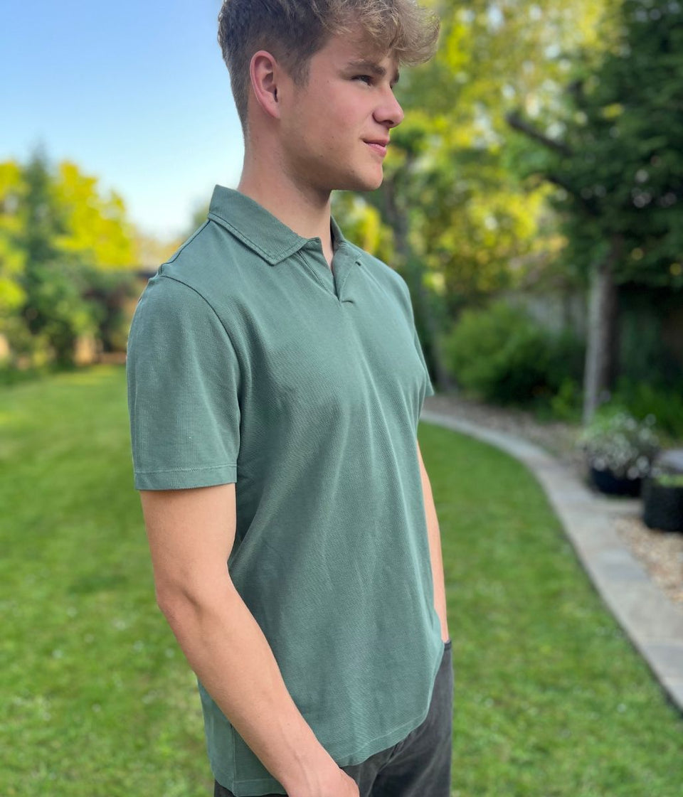 Green Ex Seasalt Treve Organic Cotton Polo Shirt