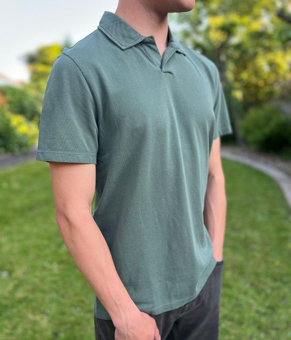 Green Ex Seasalt Treve Organic Cotton Polo Shirt