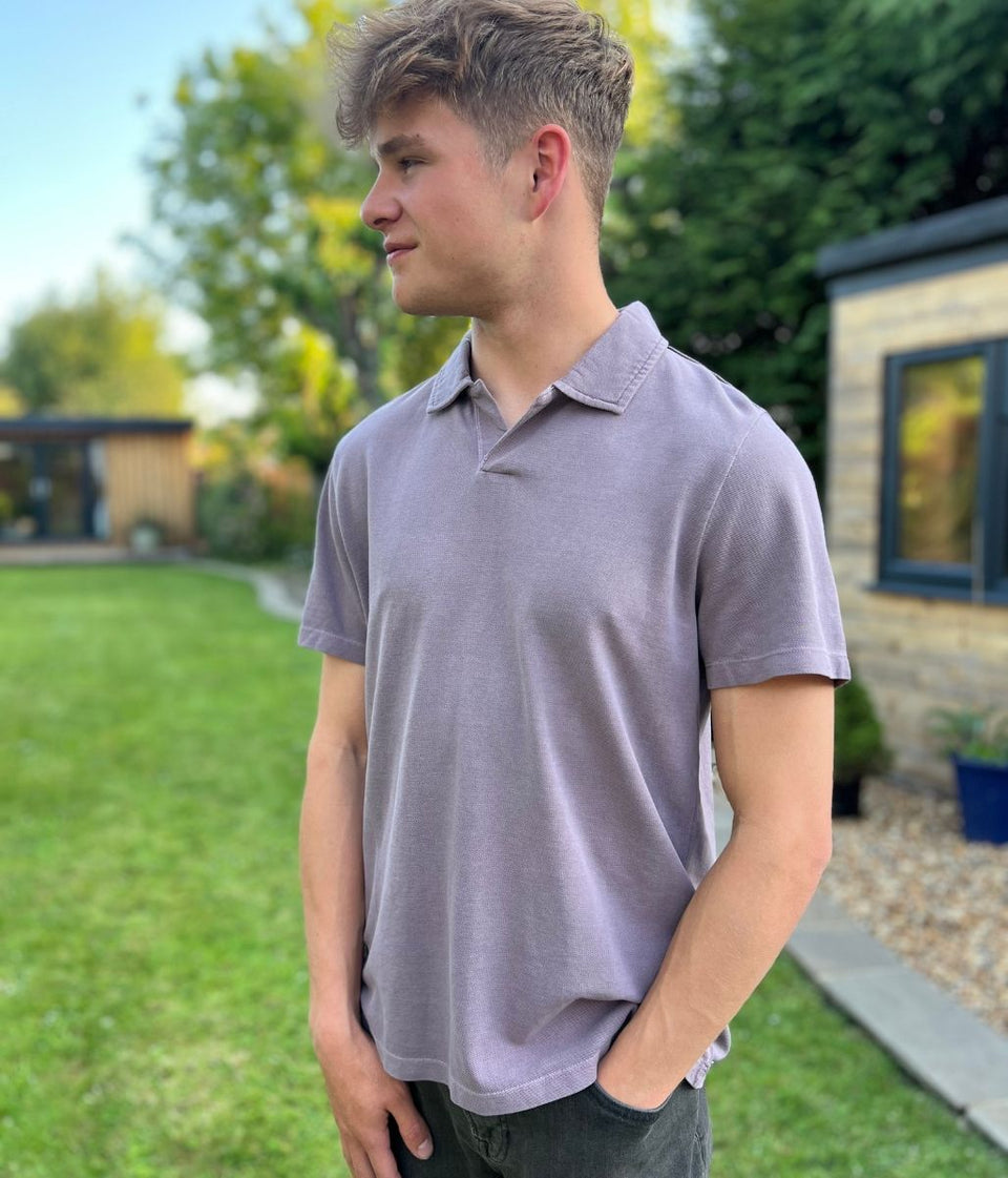 Purple Ex Seasalt Treve Organic Cotton Polo Shirt