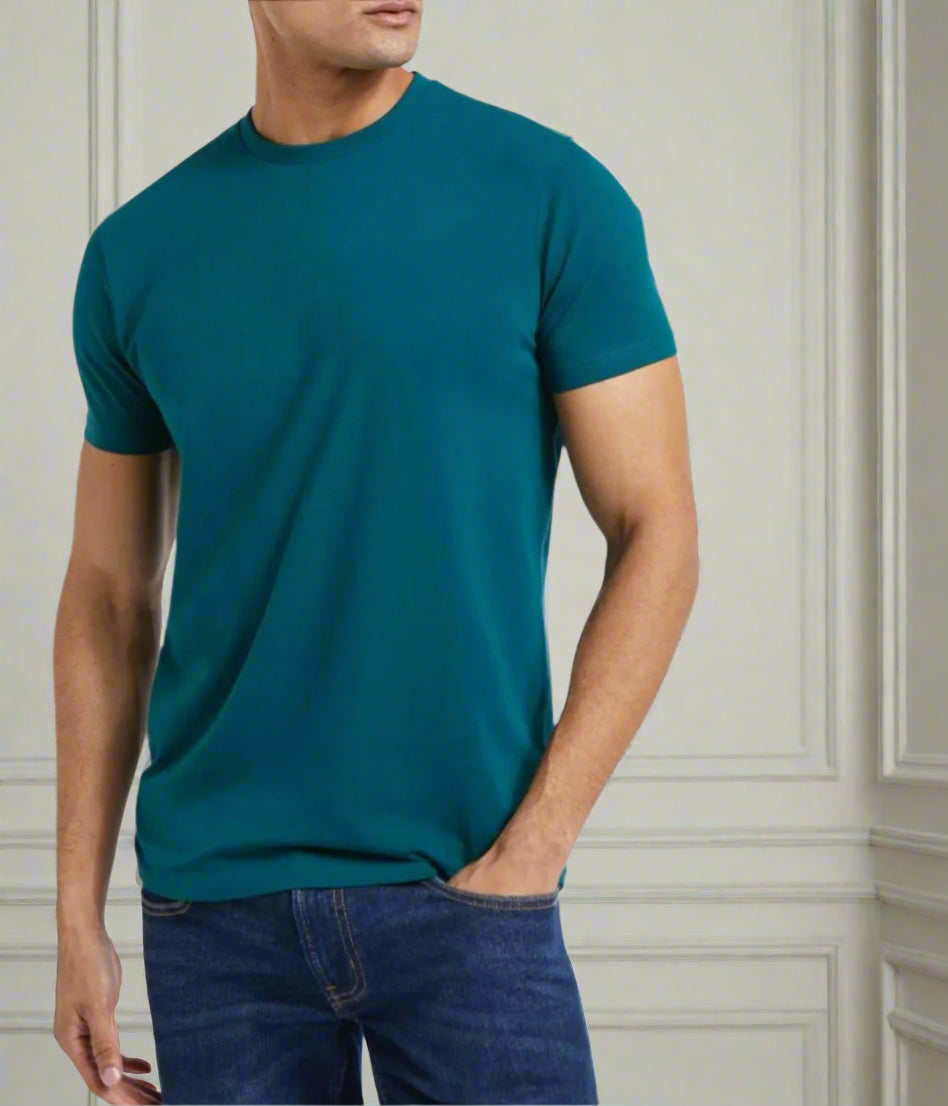 Teal Mens Slim Fit T Shirt