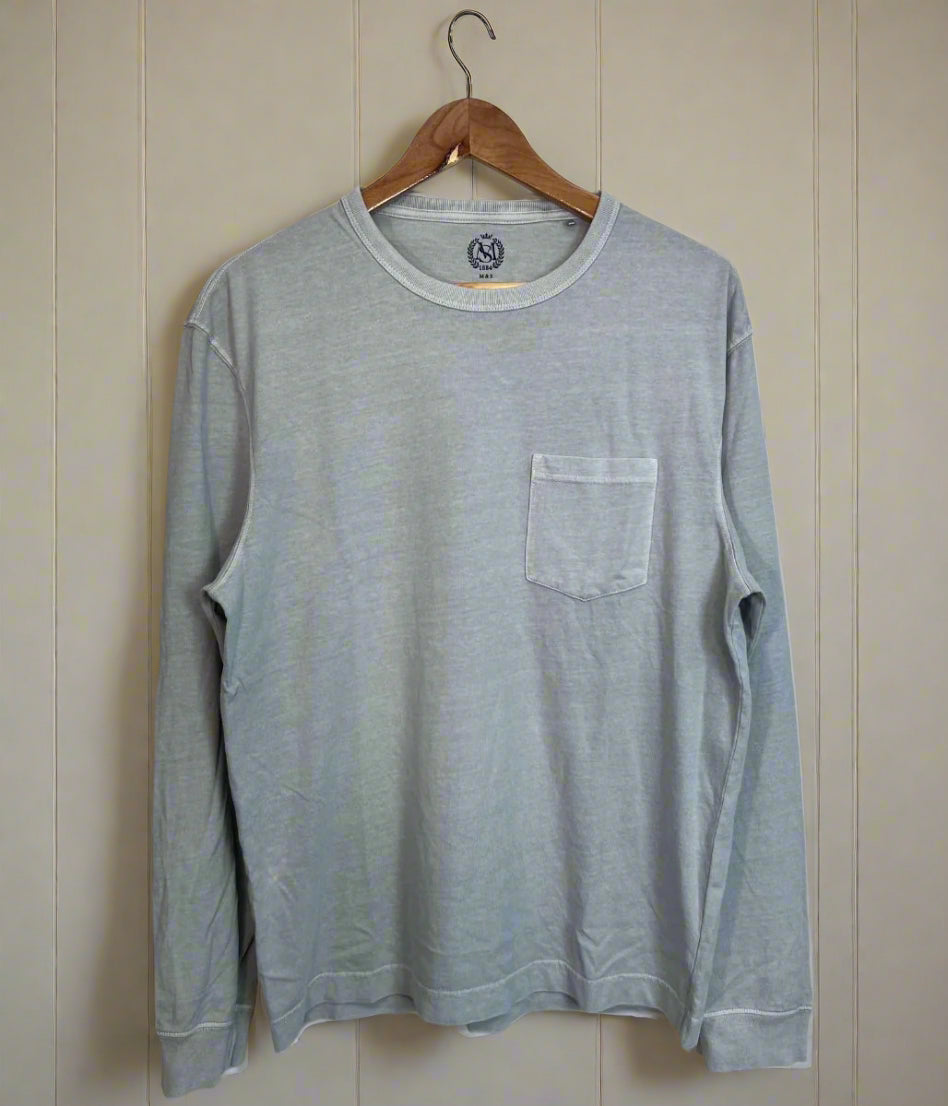 Grey Mens Cotton Long Sleeve T Shirt