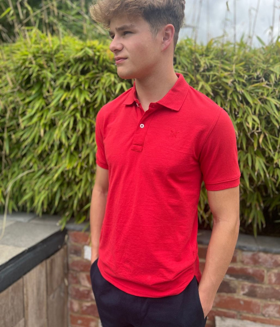 Red Mens Classic Cotton Polo Shirt