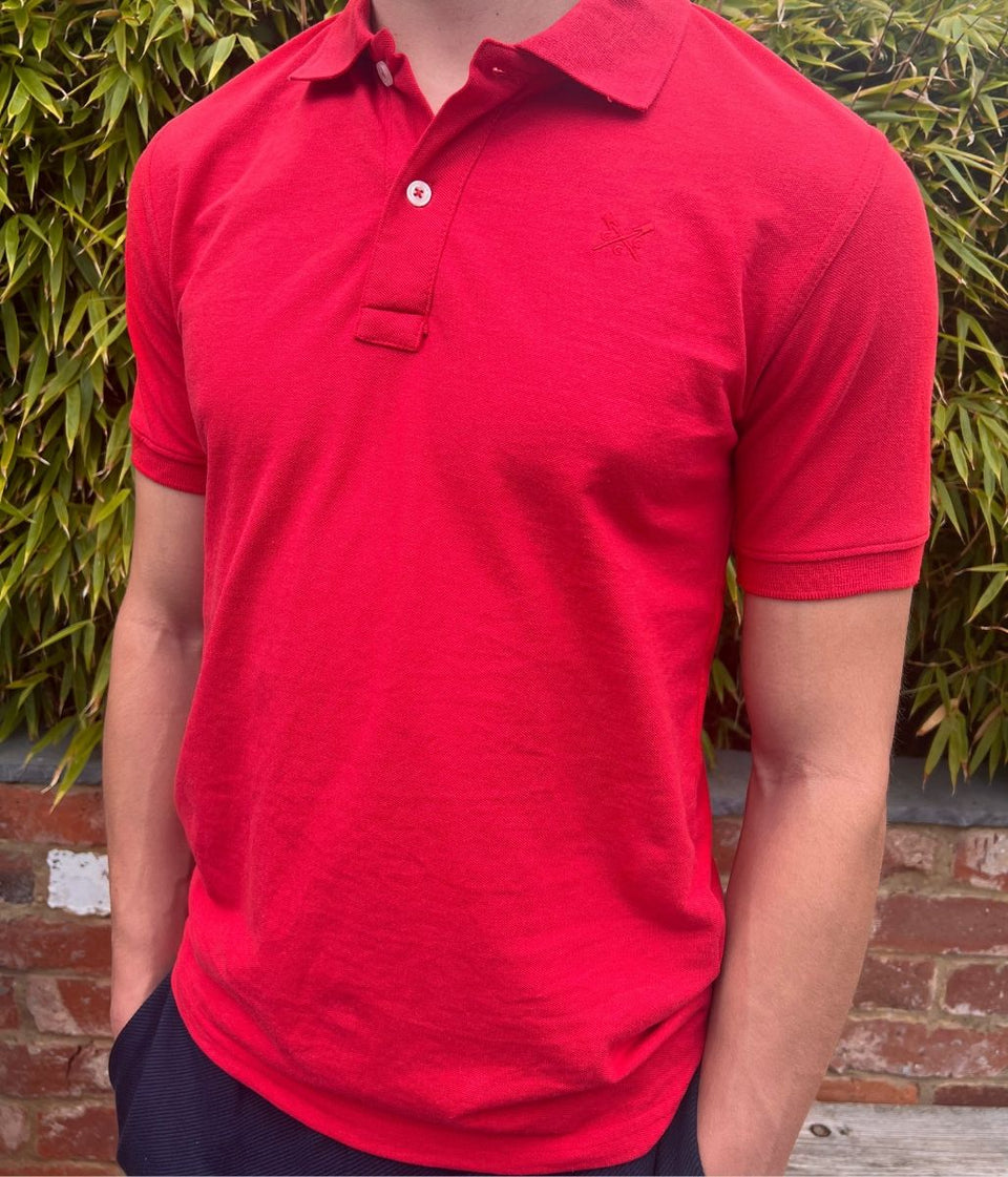 Red Mens Classic Cotton Polo Shirt