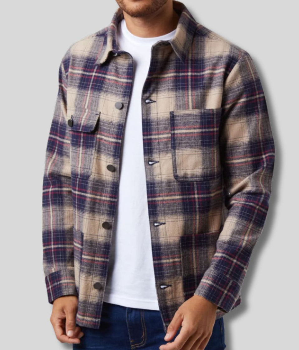 Brave Soul Mens Brushed Cotton Overshirt