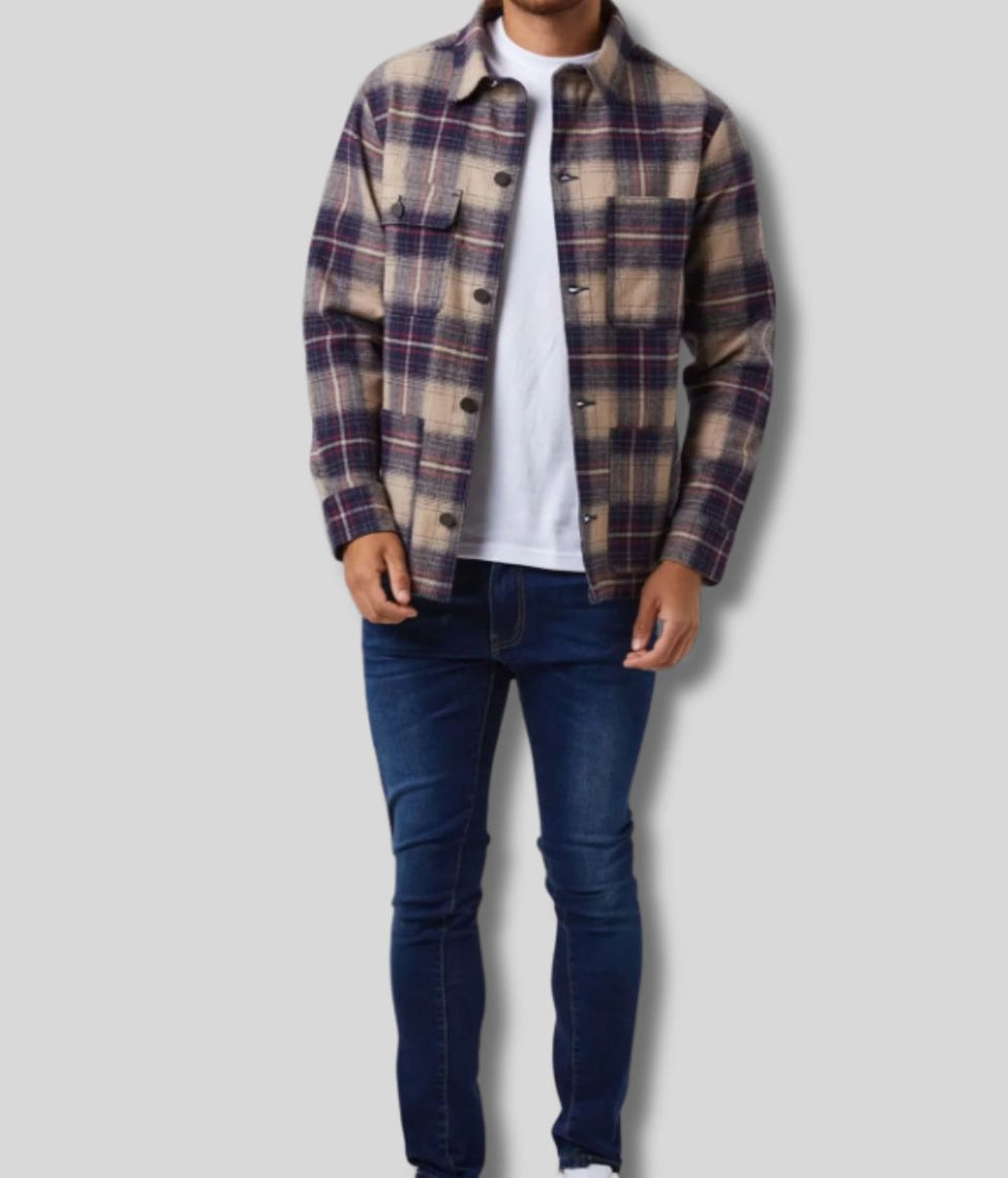 Brave Soul Mens Brushed Cotton Overshirt