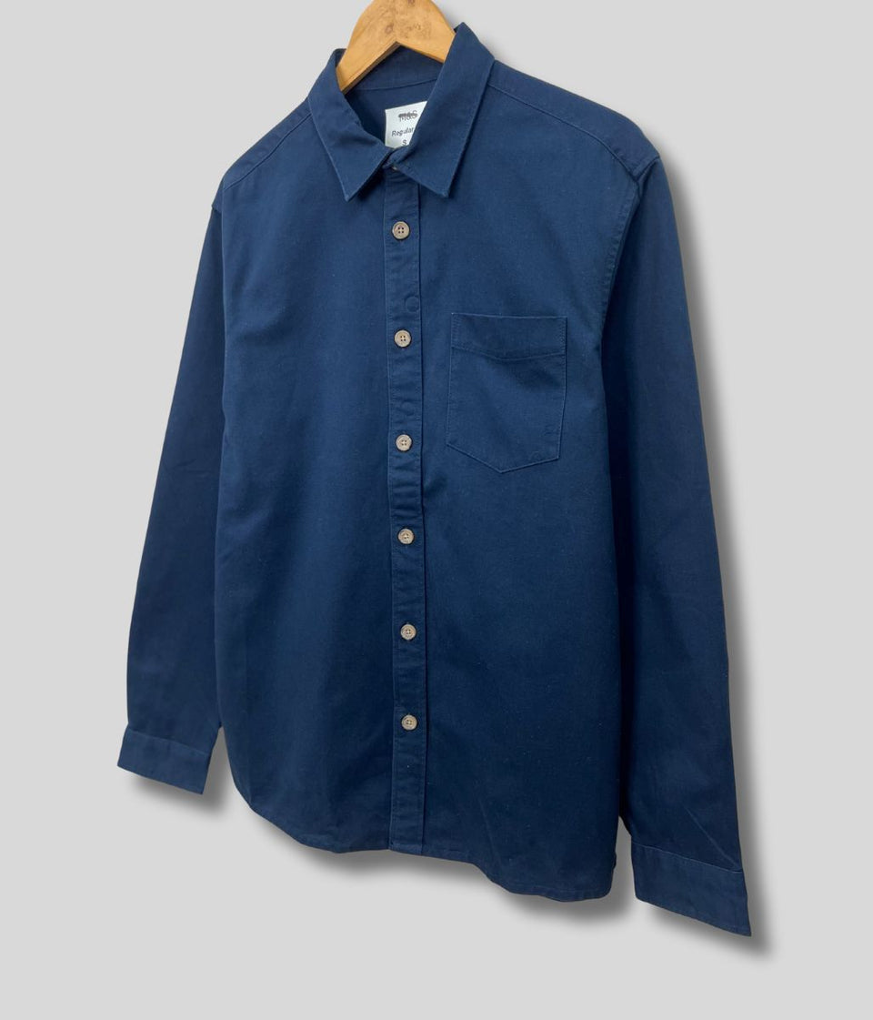 Mens Navy Cotton Over Shirt