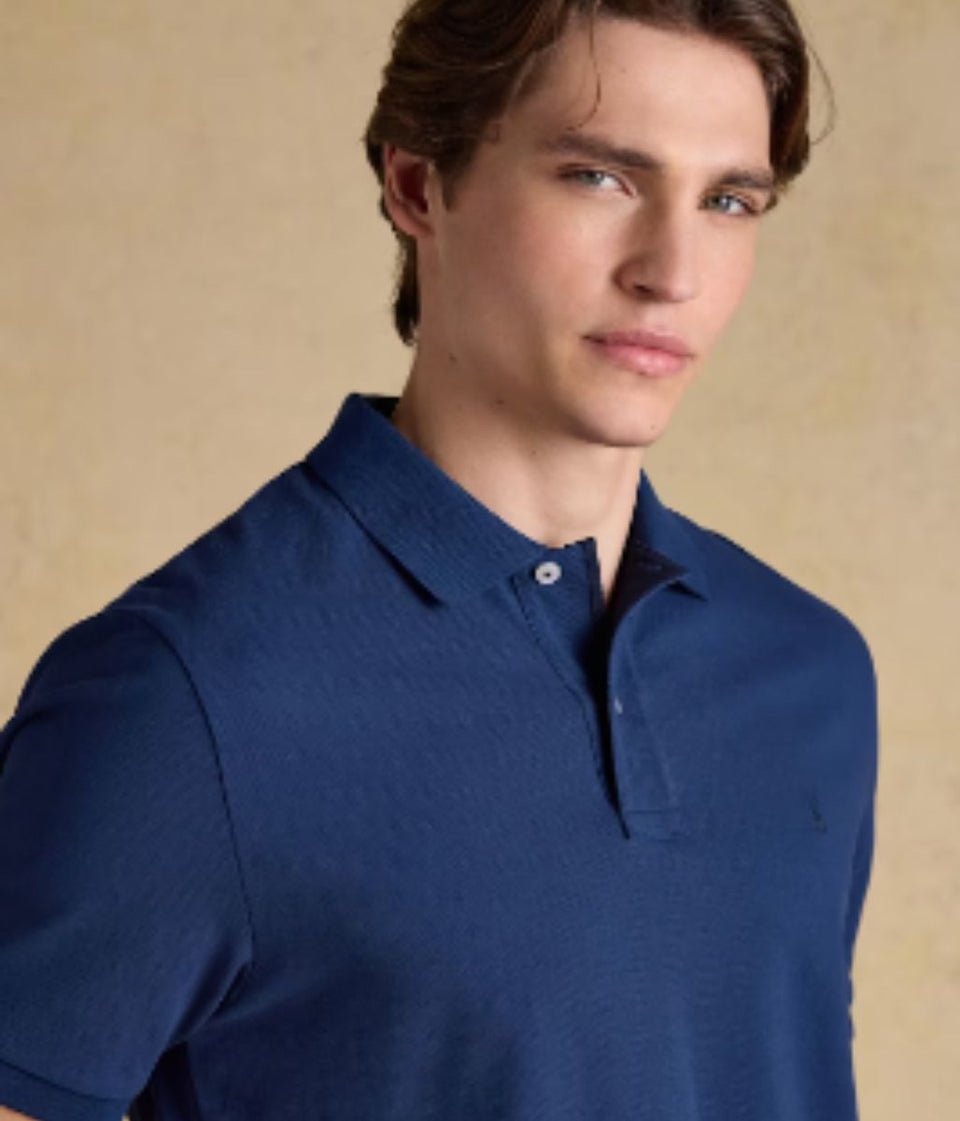 Blue Woody Pure Cotton Pique Polo Shirt