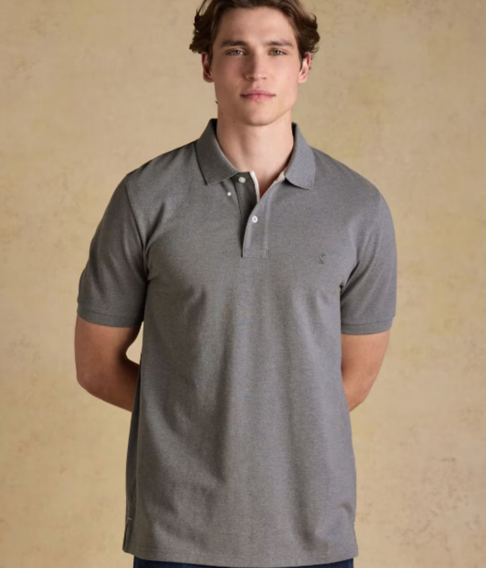 Grey Woody Pure Cotton Pique Polo Shirt