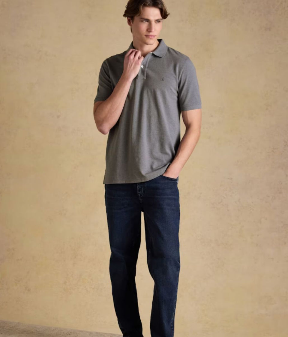 Grey Woody Pure Cotton Pique Polo Shirt