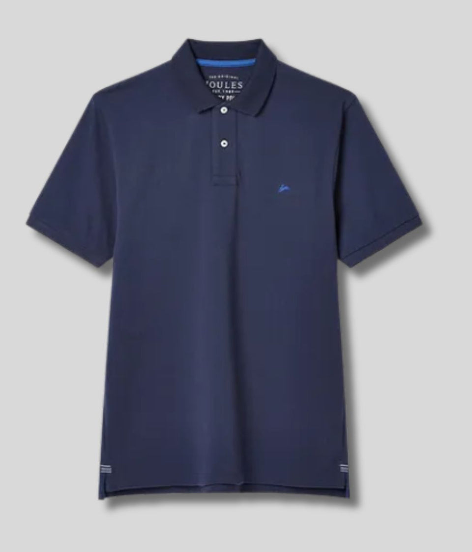 Navy Woody Pure Cotton Pique Polo Shirt