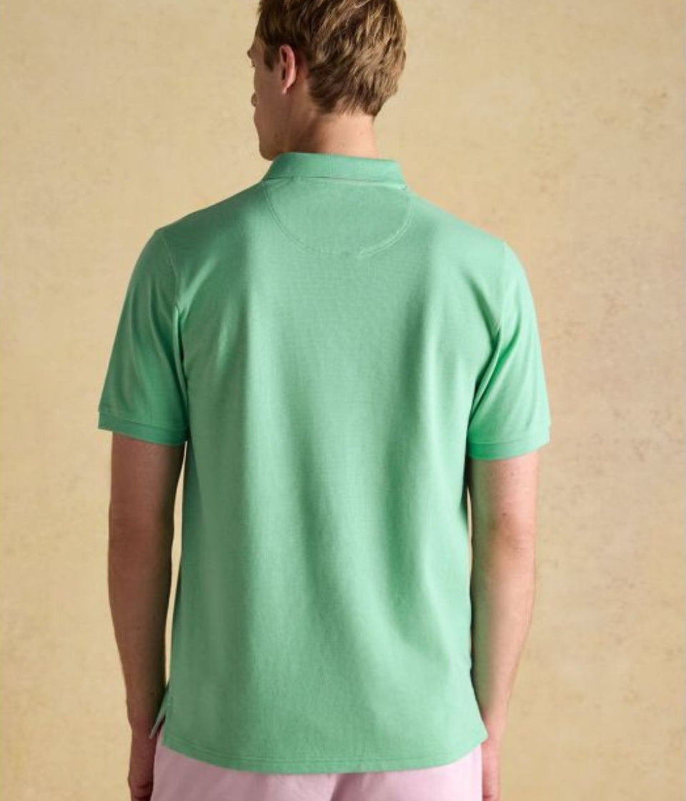Green Woody Pure Cotton Pique Polo Shirt