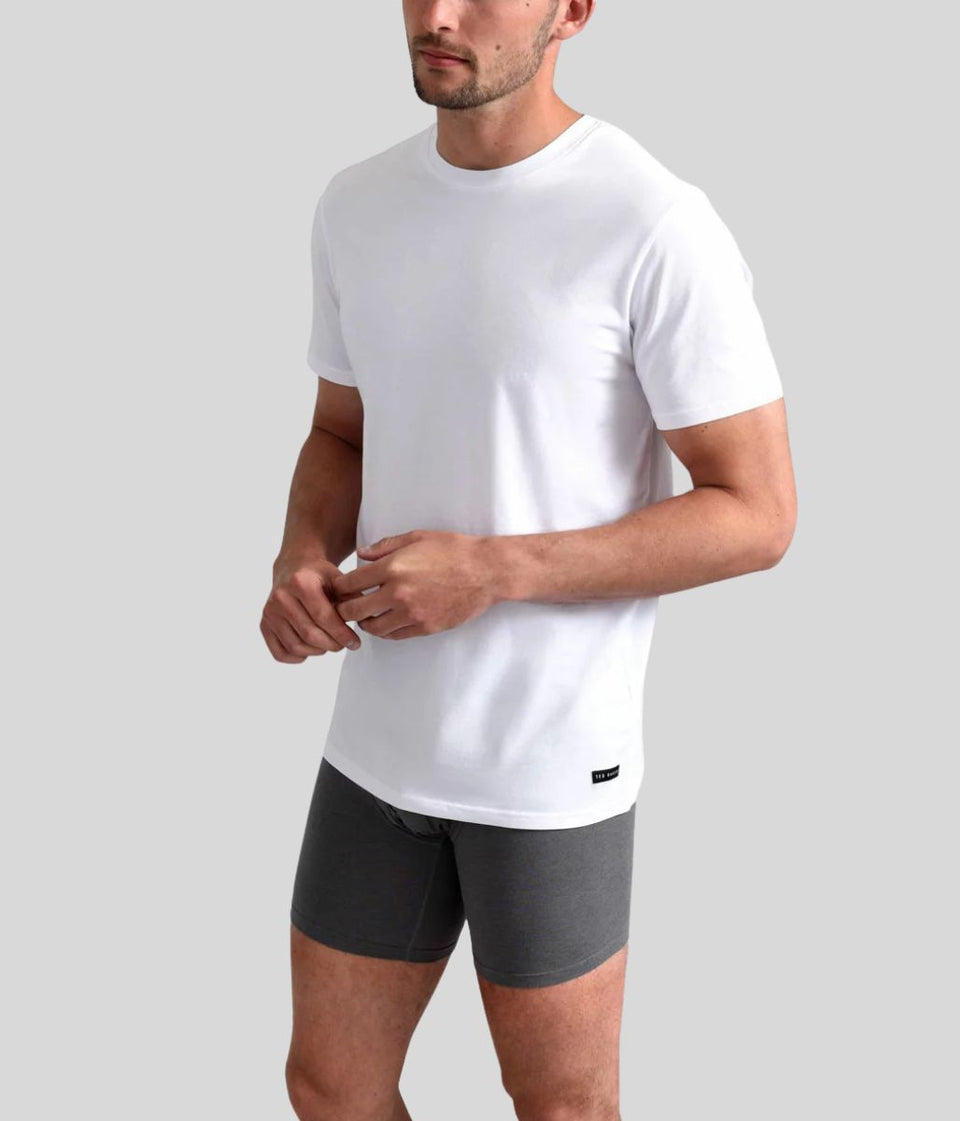 Mens White Crew Neck T Shirt