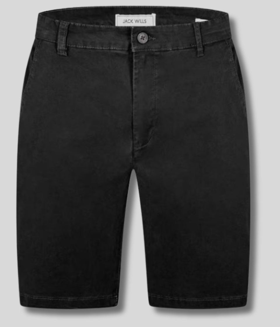 Mens Black Slim Fit Chino Shorts