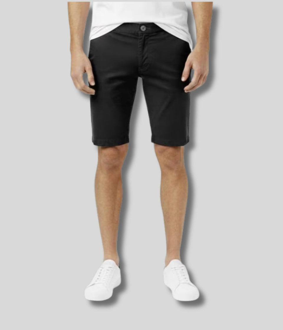 Mens Black Slim Fit Chino Shorts