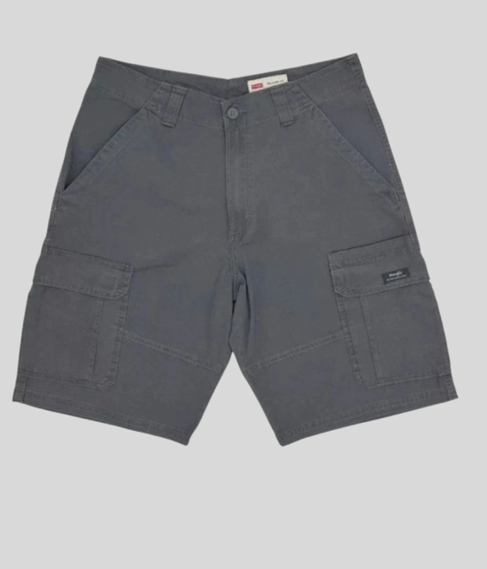 Mens Grey Relaxed Fit Cargo Shorts