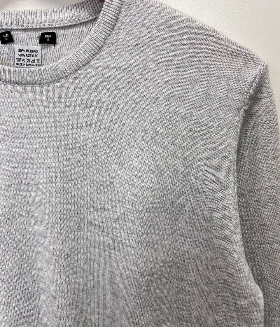 Grey Men's Merino Wool Blend Jumper