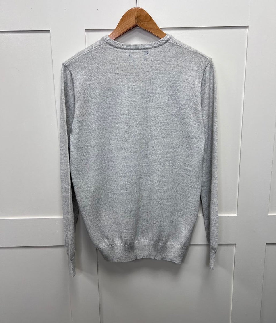 Grey Men's Merino Wool Blend Jumper