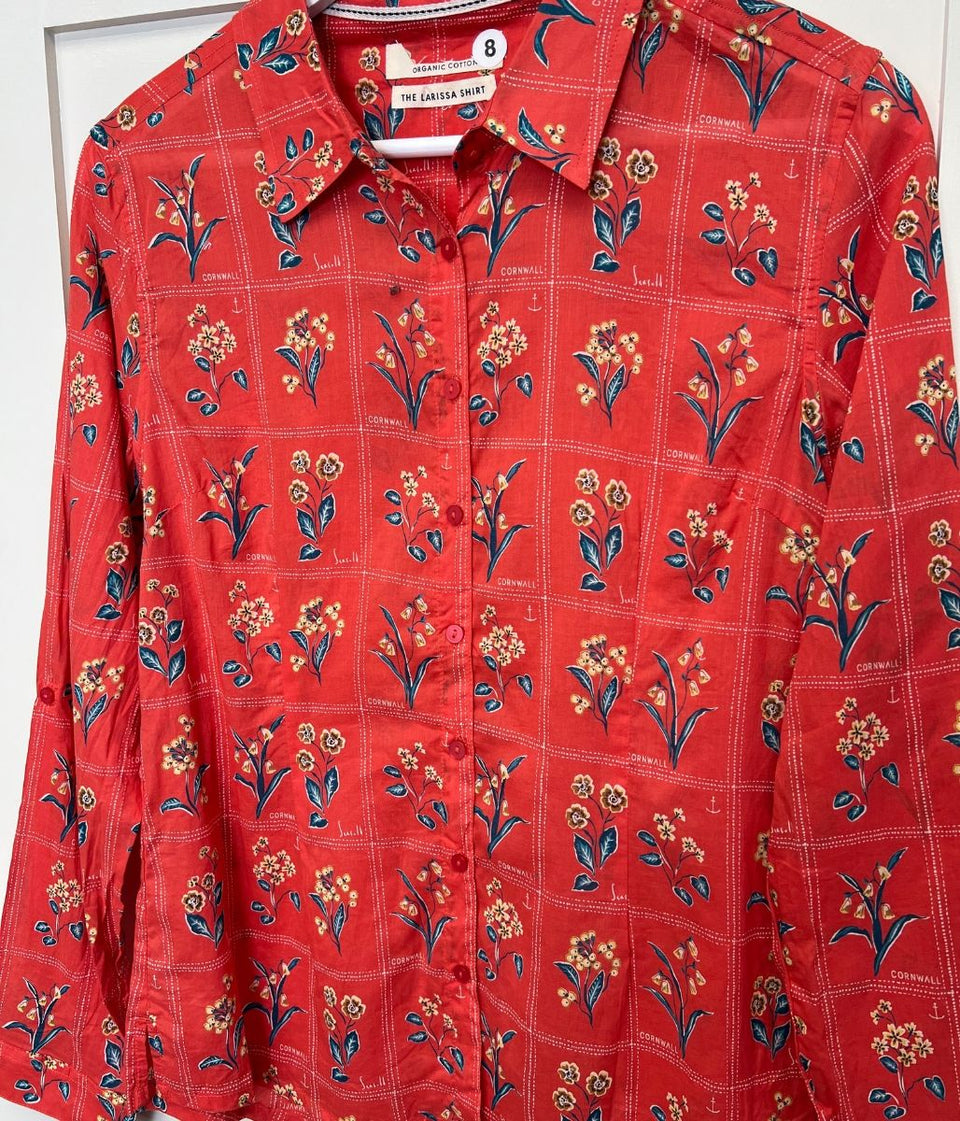 Ex Seasalt Orange Print Larissa Shirt