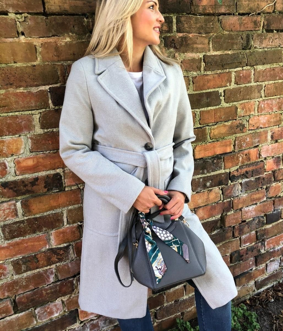 Grey Herringbone Coat Size 22