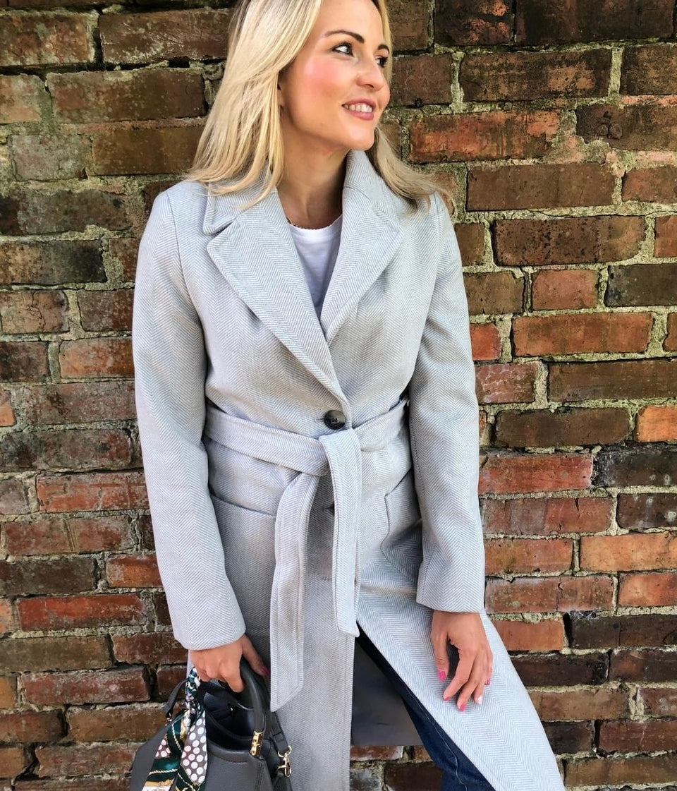 Grey Herringbone Coat Size 22