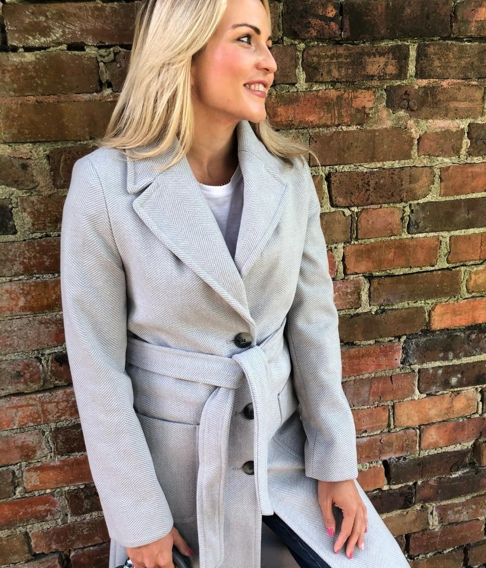 Grey Herringbone Coat Size 22