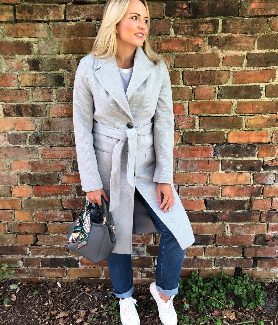 Grey Herringbone Coat Size 22