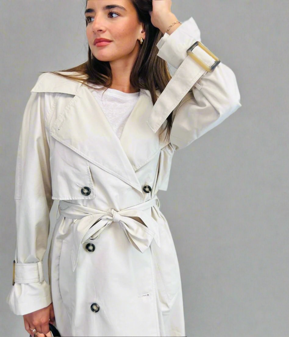 Stone Shower Resistant Trench Coat