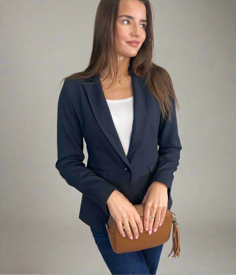 womens Navy Blue Single breasted blazer 