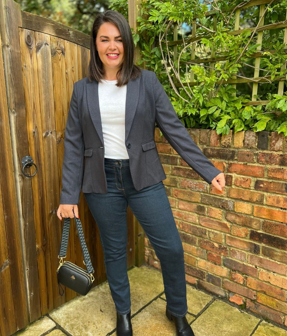 Navy Blue Single Breasted Blazer