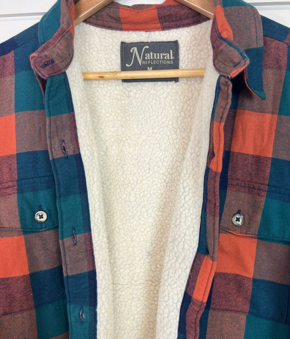 Burnt Orange Sherpa Checked Shirt