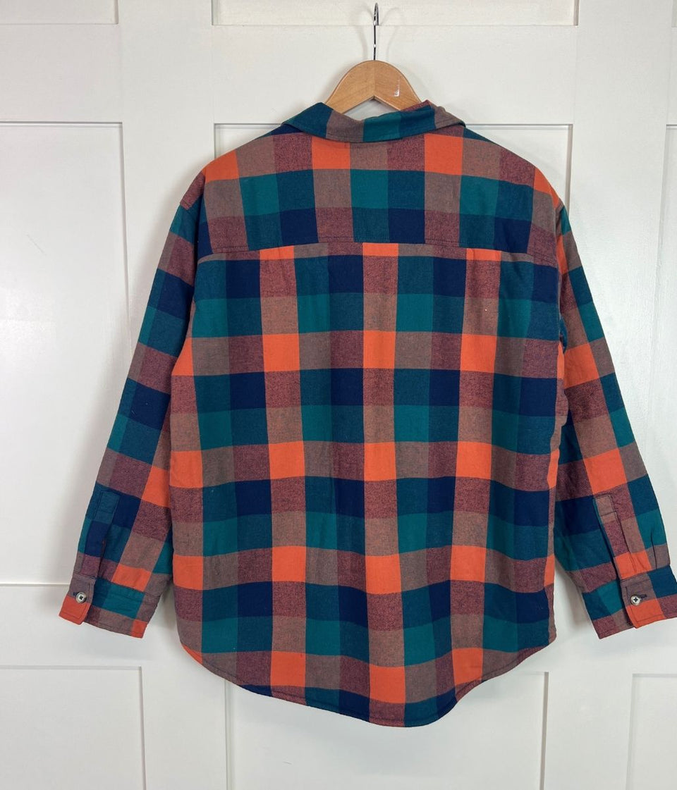 Burnt Orange Sherpa Checked Shirt