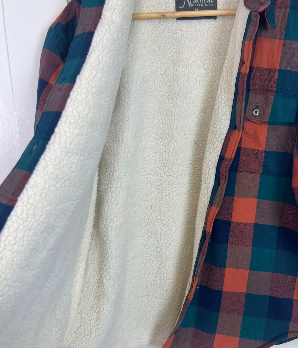 Burnt Orange Sherpa Checked Shirt