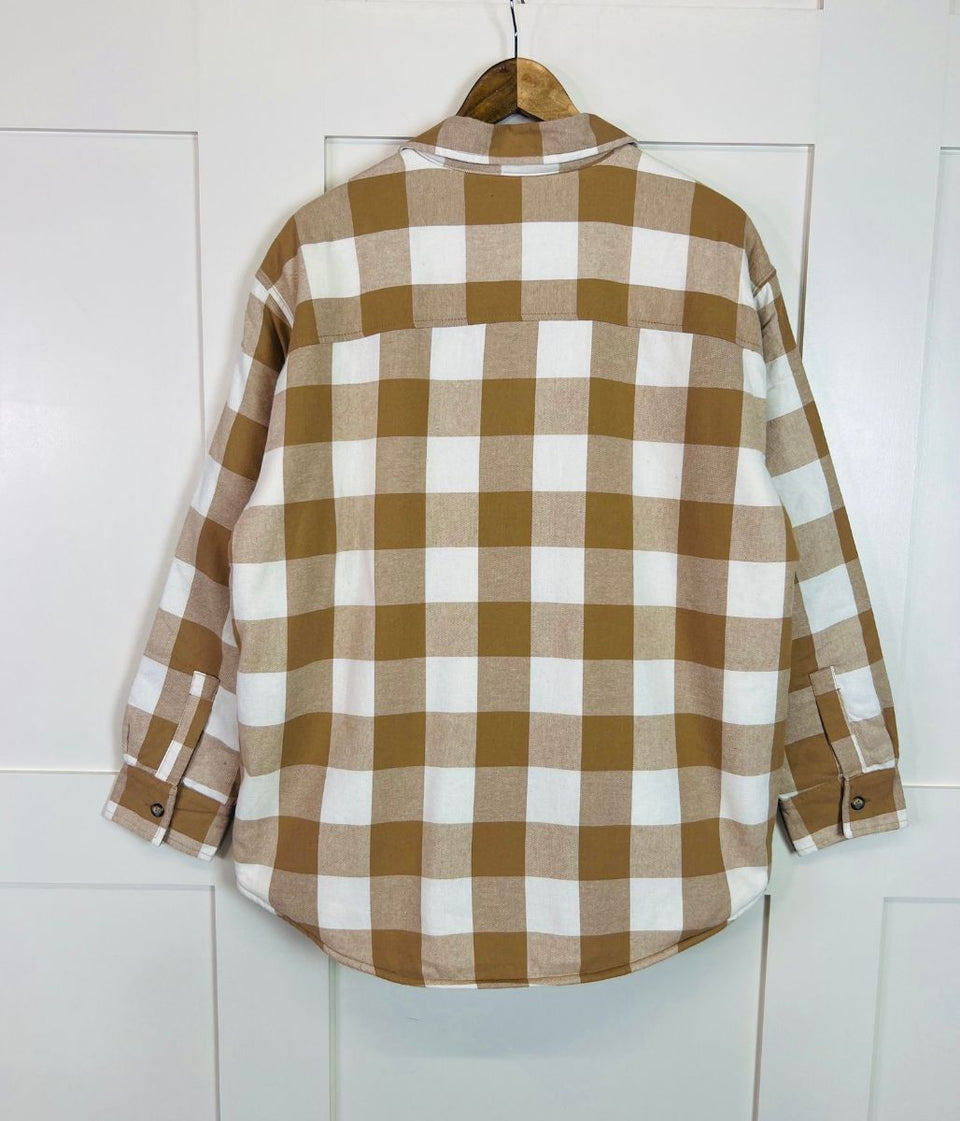 Ivory Sherpa Checked Shirt