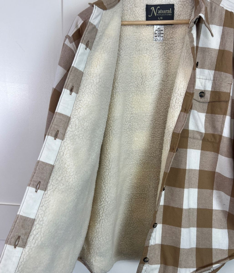 Ivory Sherpa Checked Shirt