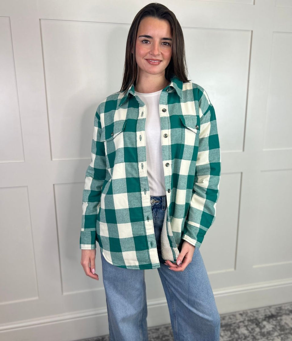 Green Sherpa Checked Shirt