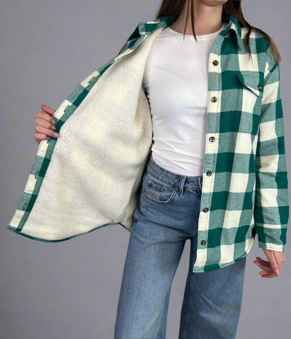 Green Sherpa Checked Shirt