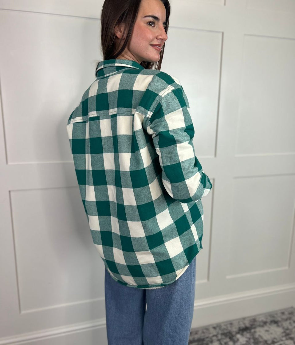 Green Sherpa Checked Shirt