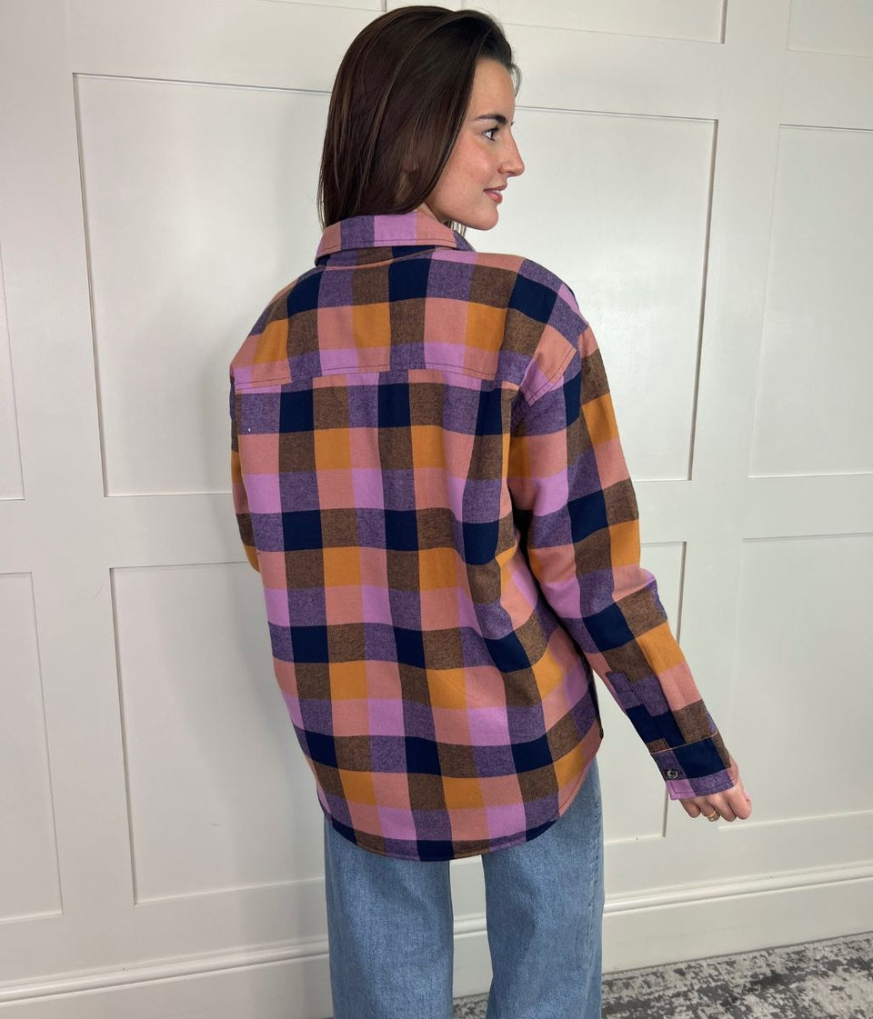 Pink Sherpa Checked Shirt